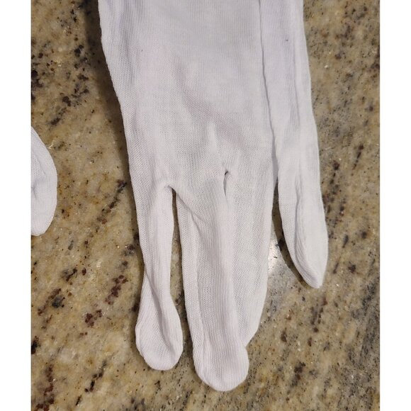 New! Mens L Womens XXL White Cotton 14" Long Gloves Inspector Costume - Picture 3 of 15